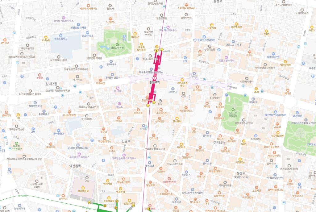 대구 종로 1층 30평 상가, 옛날 통닭 창업의 기회 4 대구 종로 지도