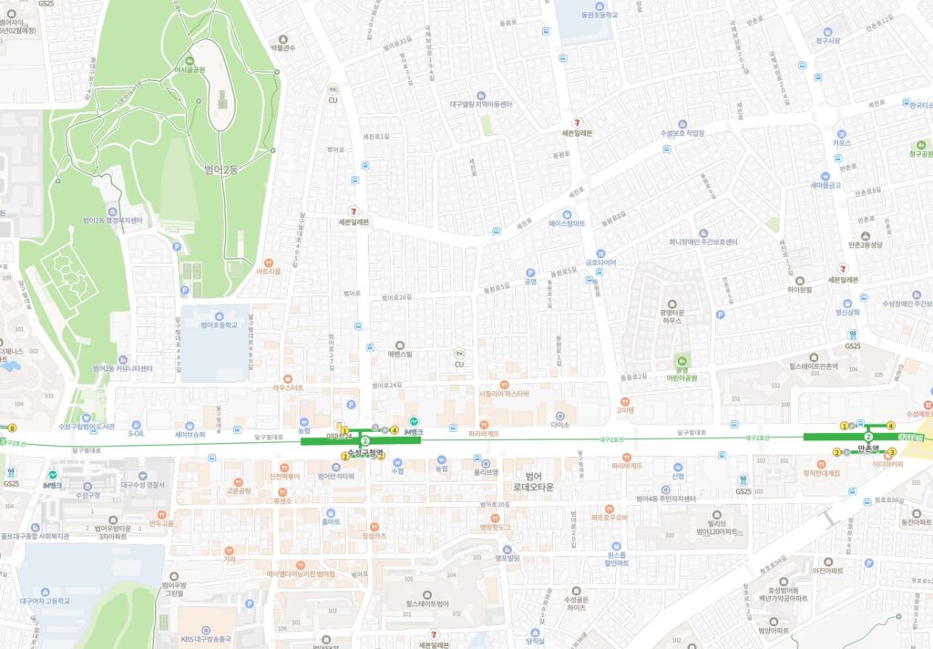 수성구 범어동 카페 주택 상가임대 1층 30평 리뷰 2 수성구 범어동 지도