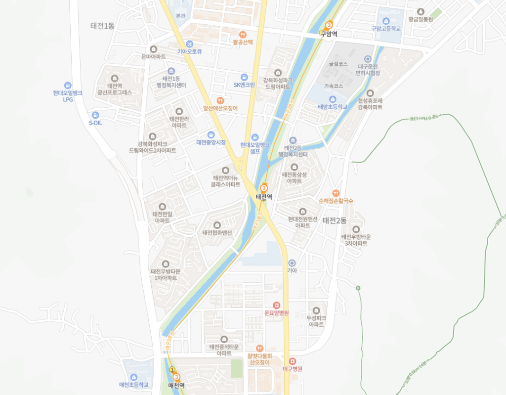 대구 상가임대 북구 태전동 15평 월45 샵 리뷰 2 태전동 지도